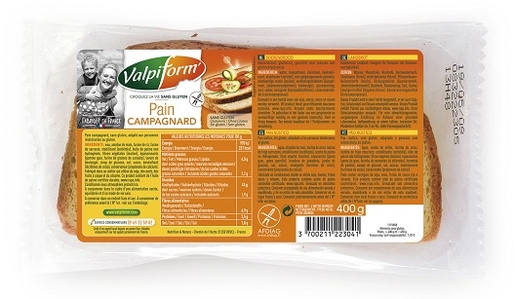 Valpi Pain Campagne Tranche S/gluten 400g 4004 | Sans gluten