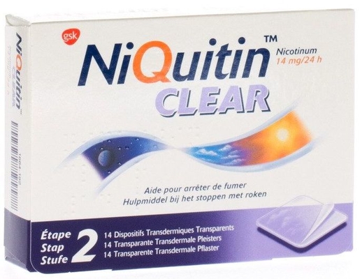 NiQuitin Clear 14mg 14 Patches | Stoppen met roken