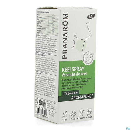 Pranarôm Aromaforce Verzachtende Spray Keel 15ml | Aromatherapie