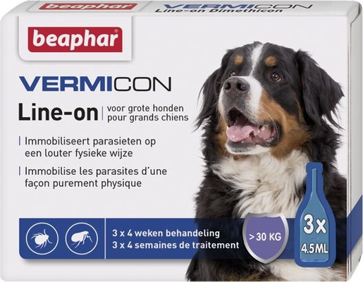 Beaphar Vermicon Line-on Grand Chien 3x4,5ml | Anti-puces - anti-tiques 