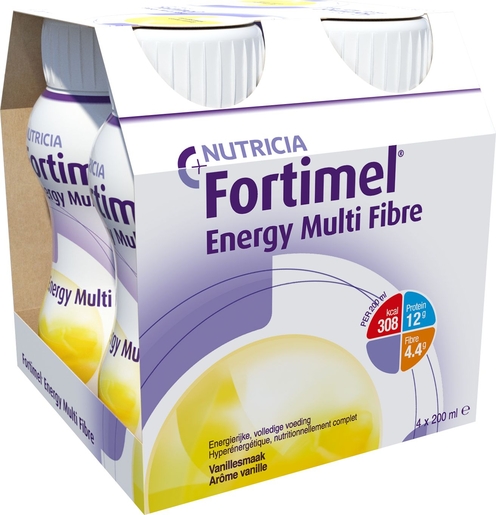 Fortimel Energy Multi Fibre Vanille 4x200ml | Nutrition orale