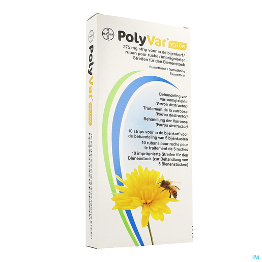 Polyvar Yellow 275 mg Strip Bijenkorf 10 | Geneesmiddelen voor dieren