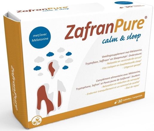 ZafranPure Calm &amp; Sleep 30 Comprimés | Stress - Relaxation