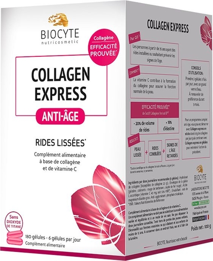 Biocyte Collagen Express 180 Capsules | Anti-âge