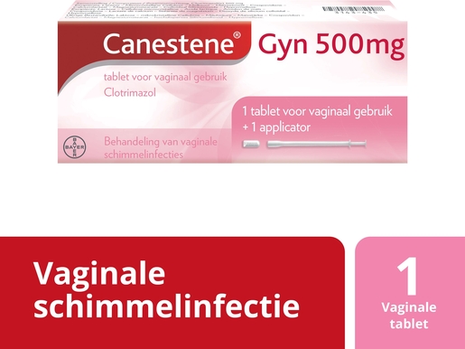Canestene GYN Clotrimazole 500mg 1 Tablet voor Vaginaal Gebruik | Gynaecologie