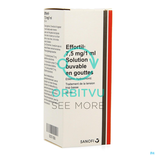 Effortil 7.5mg/ml Solution Buvale en Gouttes 50ml | Circulation générale - Fluidité du sang