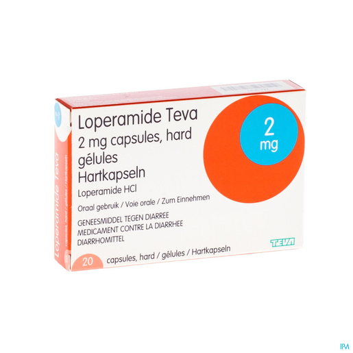 Loperamide Teva 2mg 20 Capsules | Diarrhée - Turista