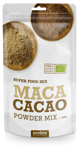 Purasana Mix van Maca-, Cacao- en Lucumapoeder 200 g | Bioproducten