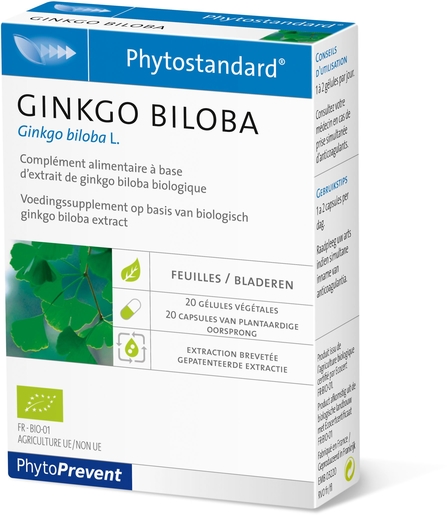 Phytostandard Ginkgo Biloba 20 Capsules | Mémoire