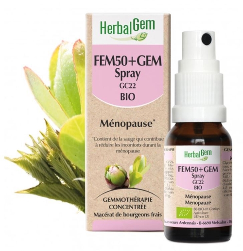 Herbalgem Fem50+ Menopauze Complex BIO Spray 15 ml | Welzijn voor vrouwen