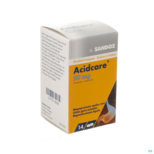 Acidcare Sandoz 20mg 14 Gélules Gastro-Résistantes | Acidité gastrique
