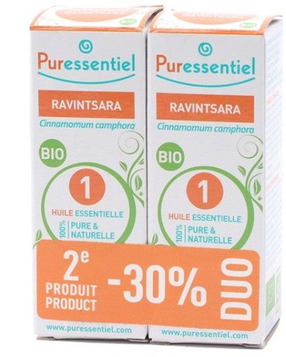 Puressentiel Expert Ravintsara Huile Essentielle Bio Duo 2x5ml | Huiles essentielles