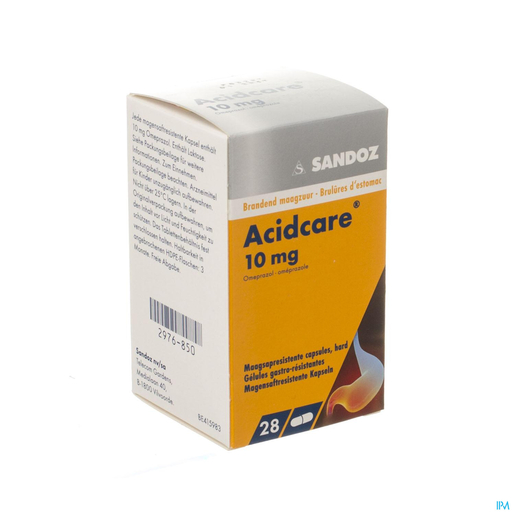 Acidcare Sandoz 10mg 28 maagbestendige gelules | Maagzuur