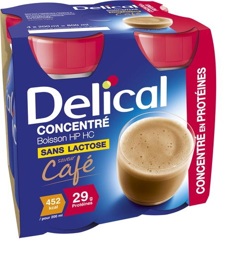 Delical Concentré Boisson HP-HC Café 4x200ml | Nutrition orale