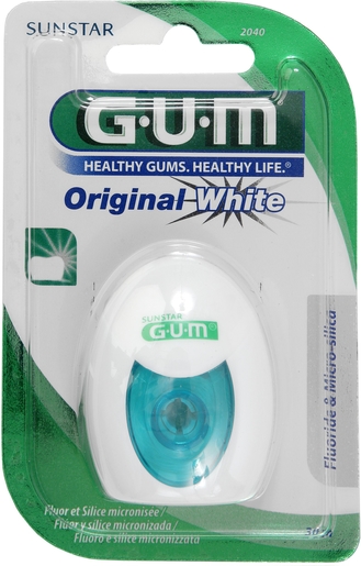 GUM Tandfloss Original White + Fluor 30m | Tandfloss - Interdentale borsteltjes