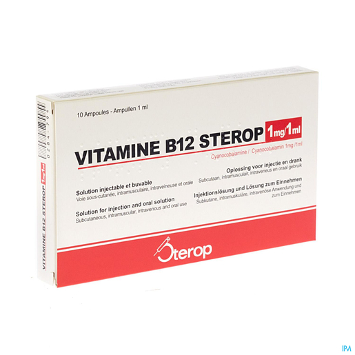 Sterop Vitamine B12 1mg/ml 12x1ml | Vitamine B