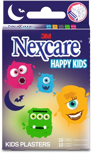 Nexcare 3M Happy Kids Monstres 20 Pansements | Pansements - Sparadraps - Bandes