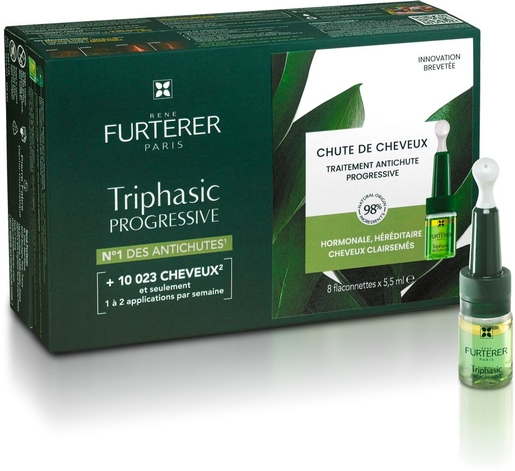 René Furterer Triphasic Behandeling Progressieve Haaruitval 8 x 5,5 ml | Haaruitval