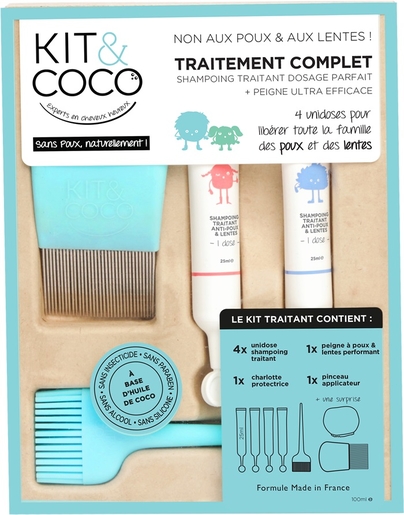 Kit&amp;Coco Volledig Behandelingspakket 4x25ml | Antiluizen