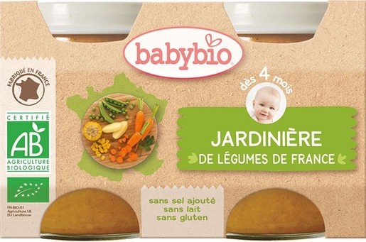 Babybio Petits Pots Jardinière De Légume +4Mois 2x130g | Alimentation