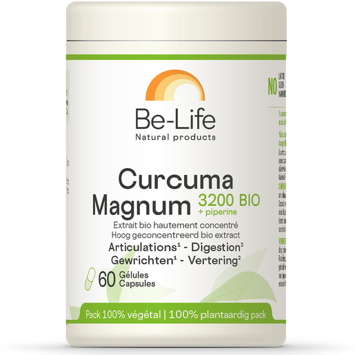 Be Life Kurkuma Magnum 3200 Bio 60 Capsules | Vertering - Transit