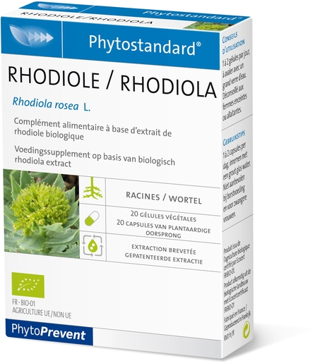 Phytostandard Rhodiola 20 Capsules | Dépression - Perte de moral