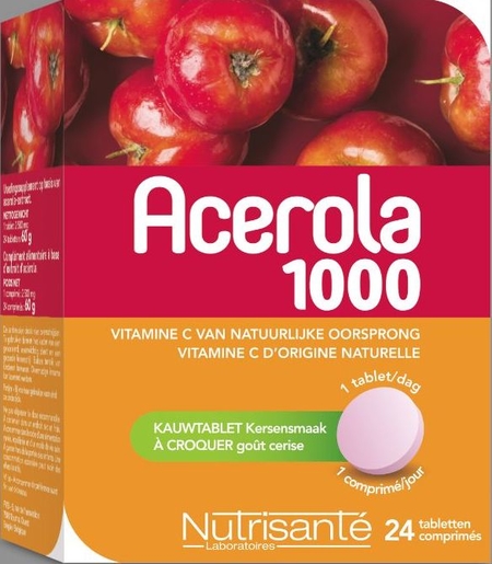 Acerola 1000mg 24 kauwtabletten | Natuurlijk afweersysteem - Immuniteit