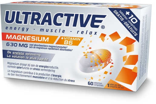 Ultractive Magnésium 60 Comprimés (+ 10 gratuits) | Stress - Relaxation
