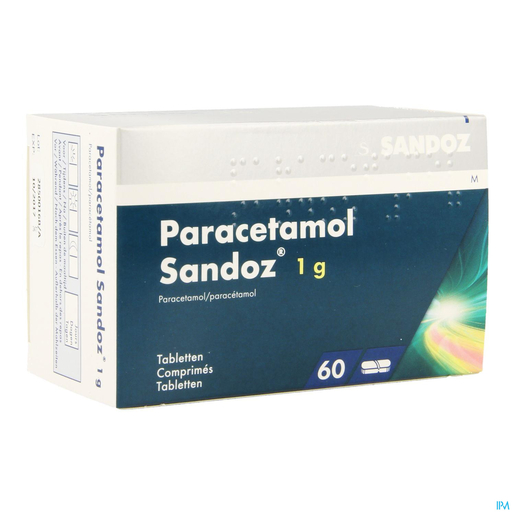 Paracetamol Sandoz 1g 60 Tabletten | Hoofdpijn - Diverse pijnen