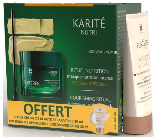 René Furterer Karité Nutri Masque Nutrition Intense 200ml + Crème Absolue Kératine 30ml | Soins des cheveux
