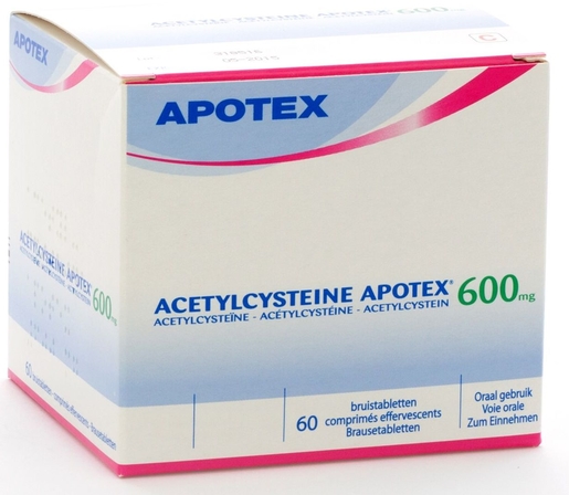 Acetylcysteine Apotex 600mg 60 Bruistabletten | Vette hoest