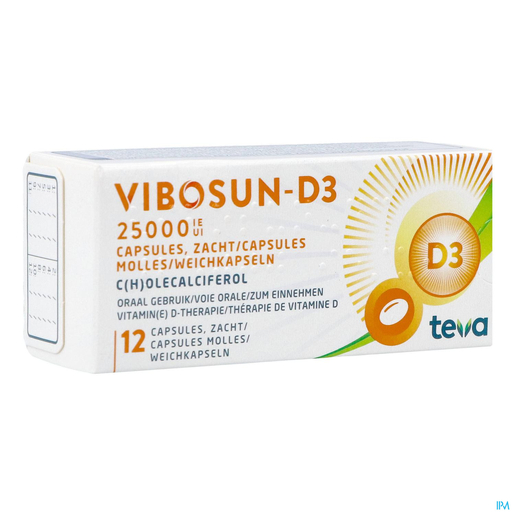 Vibosun-D3 25000 Ui 12 Capsules | Vitamines D