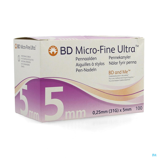 BD Micro-Fine Ultra Pennaalden 0,25 mm x 5 mm 100 stuks | Ziekenhuisgebruik