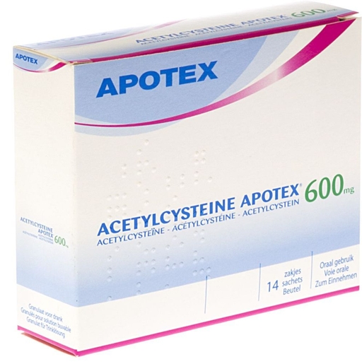 Acetylcysteine Apotex 600mg 14 Zakjes | Vette hoest