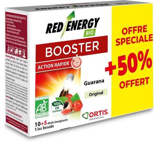 Ortis Red Energy Bio 10 x 15 ml + 5 x 15 ml Gratis | Conditie - Energie