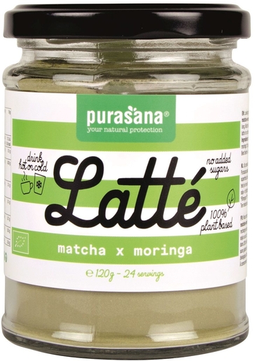 Purasana Latte Matcha Moringa 120 g | Suikervervangers