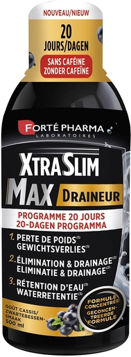 XtraSlim Max Vochtafdrijver Zwarte Bessen 500 ml | Afslanken en gewicht verliezen