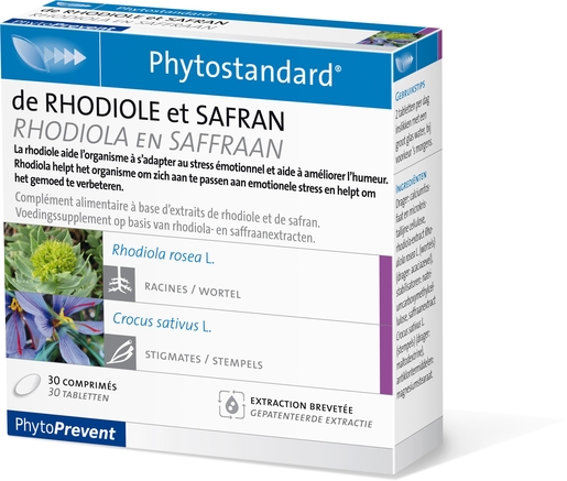 Phytostandard Rhodiola-Saffraan 30 Tabletten | Depressie - Verlies van moraal