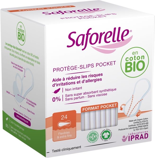 Saforelle Coton Protect Inlegkruisjes Pocket Formaat 30 | Tampons - Inlegkruisjes