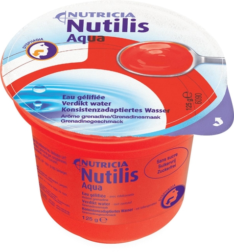 Nutilis Aqua Gegeleerd Water Grenadine 12x125g | Orale voeding