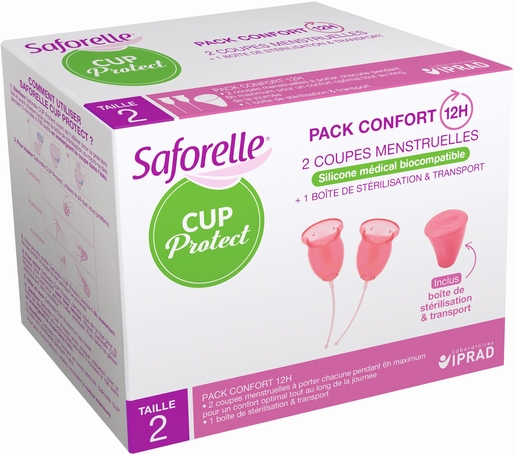 Saforelle Cup Protect Pack Confort 2 Coupes Menstruelles Taille 2 | Tampons - Protège-slips