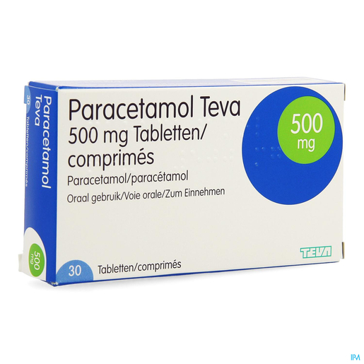 Paracetamol Teva 500mg 30 Comprimés | Maux de tête - Douleurs diverses