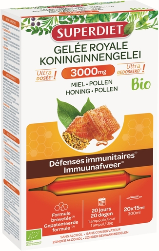 SuperDiet Koninginnenbrood 3000 mg Bio 20x15 ml | Natuurlijk afweersysteem - Immuniteit