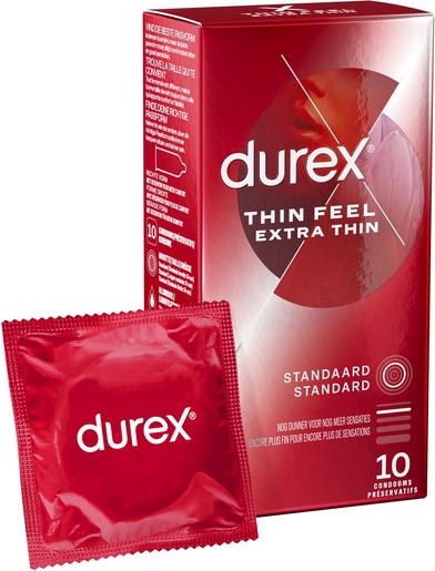 Durex Thin Feel Extra Thin Condooms 10 | Anticonceptiemiddelen