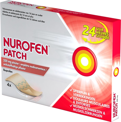 Nurofen Patch 200mg 4 Emplâtres Médicamenteux | Muscles - Articulations - Courbatures
