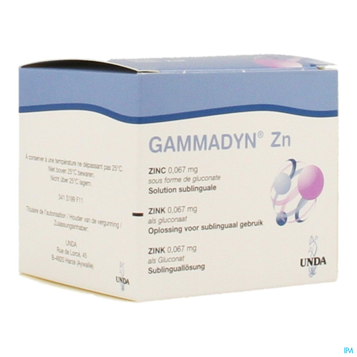 Gammadyn Zinc (Zn) Ampoules 30x2ml Unda | Oligo éléments