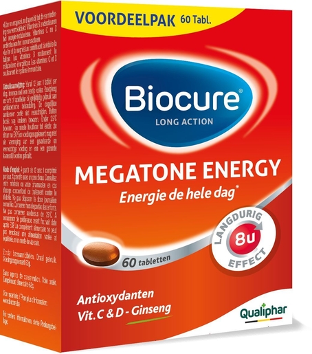 Biocure Megatone Energy Langdurige Werking 60 Tabletten | Examens - Studies