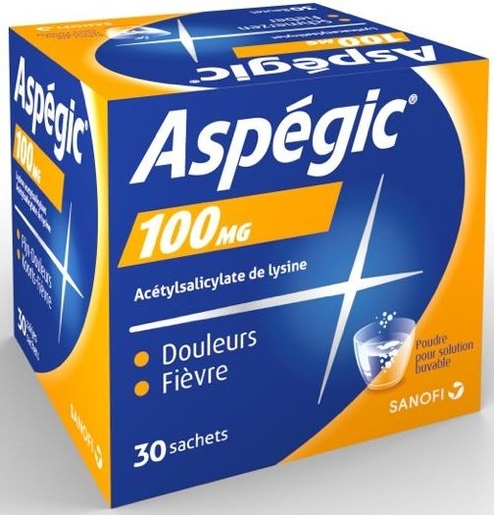 Aspegic 100mg 30 Sachets | Maux de tête - Douleurs diverses