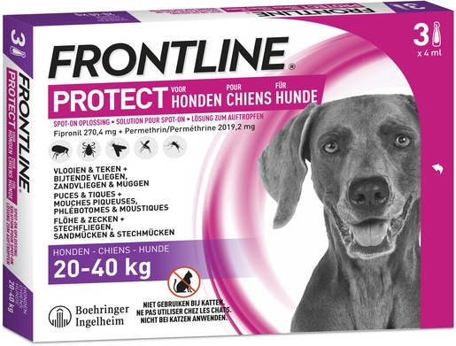 Frontline Protect Spot On Chien 20-40 kg 3x4ml | Anti-puces - anti-tiques 