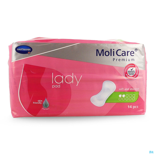 Molicare Premium Lady Pad 2 Drops 26,5 x 11 cm 14 Stuks | Tampons - Inlegkruisjes